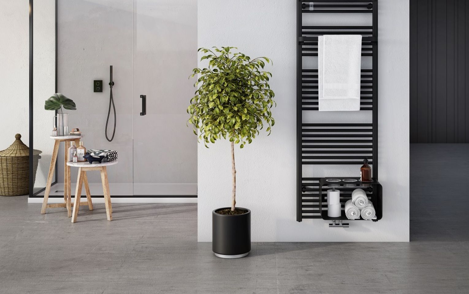 Badheizkörper mit individuellem Zubehör